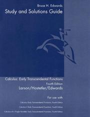 Cover of: Calculus, Early Transcendental Functions: Student Study and Solutions Guide