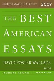 Cover of: The Best American Essays 2007 (The Best American Series) by 