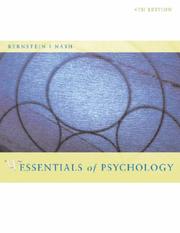 Cover of: Essentials of Psychology by Douglas A. Bernstein, Peggy W. Nash, Alison Clarke-Stewart, Louis A. Penner, Edward J. Roy, Douglas A. Bernstein, Peggy W. Nash, Alison Clarke-Stewart, Louis A. Penner, Edward J. Roy