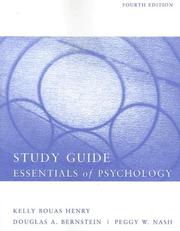 Cover of Essentials of psychology : study guide