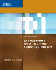 Cover of: An Introduction to Java Programming and Object-Oriented Application Development