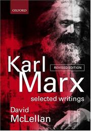 Cover of: Selected writings by Karl Marx
