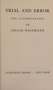 Cover of: Trial and error by Chaim Weizmann