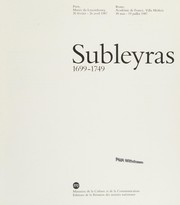 Cover of: Subleyras, 1699-1749: Paris, Musée du Luxembourg, 20 février-26 avril 1987 [et] Rome, Académie de France, Villa Médicis, 18 mai-19 juillet 1987.