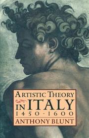 Cover of: Artistic Theory in Italy by Anthony Blunt