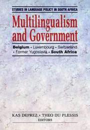 Cover of: Multilingualism and Government | 
