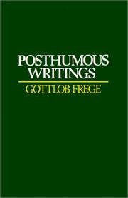 Cover of: Posthumous Writings by Gottlob Frege