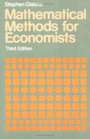 Mathematical methods for economists by Stephen Glaister