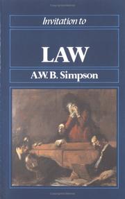 Cover of: Invitation to law by A. W. B. Simpson