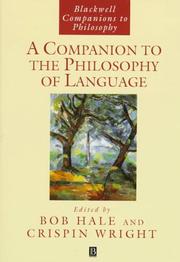 Cover of: A companion to the philosophy of language