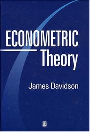 Cover of: Econometric Theory by James Davidson