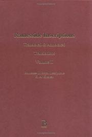 Cover of: Ramesses II, Royal Inscriptions (Ramesside Inscriptions) by Kenneth A. Kitchen