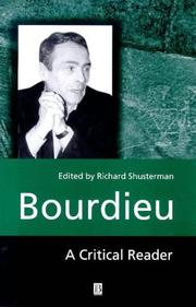Cover of: Bourdieu by Richard Shusterman