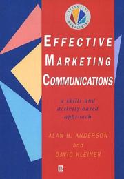 Cover of: Effective marketing communications: a skill and activity-based approach