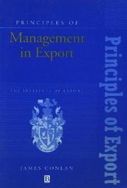 Cover of: Principles of management in export