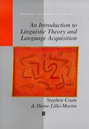 Cover of: An introduction to linguistic theory and language acquisition