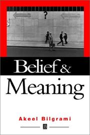 Cover of: Belief and Meaning by Akeel Bilgrami