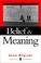 Cover of: Belief and Meaning