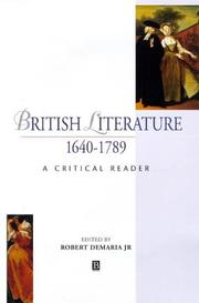 Cover of: British literature 1640-1789 by edited by Robert DeMaria, Jr.