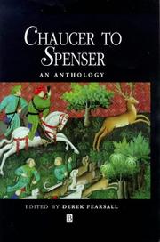 Cover of: Chaucer to Spenser by Derek Albert Pearsall
