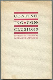 Cover of: Continuing conclusions: new poems and translations