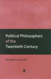 Cover of: Political philosophers of the twentieth century by Michael H. Lessnoff