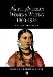 Cover of: Native American Women's Writing: An Anthology c. 1800-1924 (Blackwell Anthologies)