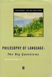 Cover of: Philosophy of Language: The Big Questions (Philosophy, the Big Questions)