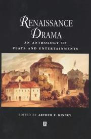 Cover of: Renaissance Drama: An Anthology of Plays and Entertainments (Blackwell Anthologies)