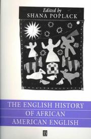 Cover of: The English history of African American English