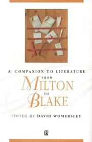 Cover of: A Companion to Literature from Milton to Blake by David Womersley