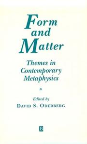Cover of: Form and Matter: Themes in Contemporary Metaphysics (RATIO)