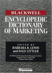 Cover of: The Blackwell Encyclopedic Dictionary of Marketing