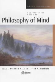 Cover of: The Blackwell Guide to Philosophy of Mind (Blackwell Philosophy Guides) by Stephen P. Stich, Ted A. Warfield