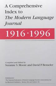 Cover of: A Comprehensive index to The Modern language journal (1916-1996)