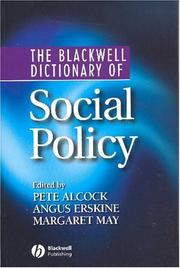 Cover of: The Blackwell dictionary of social policy