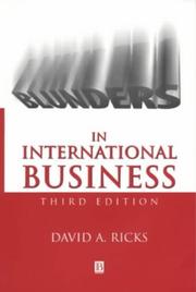 Cover of: Blunders in International Business by David A. Ricks, David A. Ricks