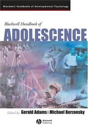Cover of: Blackwell Handbook of Adolescence by Michael D. Berzonsky