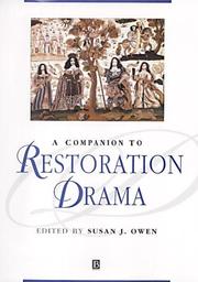 Cover of: A companion to Restoration drama