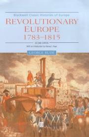Cover of: Revolutionary Europe, 1783-1815 by George F. E. Rudé
