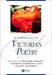 Cover of: A companion to Victorian poetry by edited by Richard Cronin, Alison Chapman, and Antony H. Harrison.
