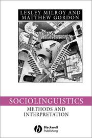 Cover of: Sociolinguistics by Lesley Milroy