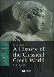 Cover of: A History of the Classical Greek World: 478-323 BC (Blackwell History of the Ancient World)