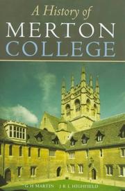 Cover of: A history of Merton College, Oxford