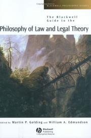 Cover of: The Blackwell guide to the philosophy of law and legal theory by edited by Martin P. Golding and William A. Edmundson.