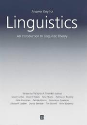 Cover of: Linguistics Answer Key: An Introduction to Linguistic Theory