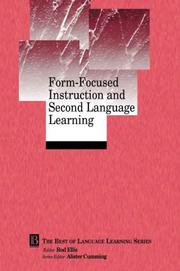 Cover of: Form-Focused Instruction and Second Language Learning: Language Learning Monograph (Best of Language Learning)