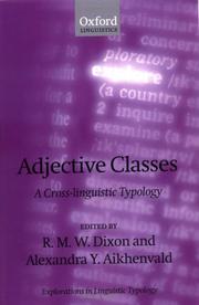 Cover of: Adjective Classes: A Cross-Linguistic Typology (Explorations in Linguistic Typology)
