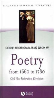 Cover of: Poetry from 1660 to 1780 by edited by Duncan Wu.