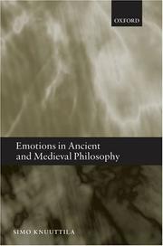 Cover of: Emotions in Ancient and Medieval Philosophy by Simo Knuuttila